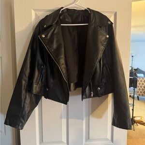 SHEIN Black Faux Leather Jacket